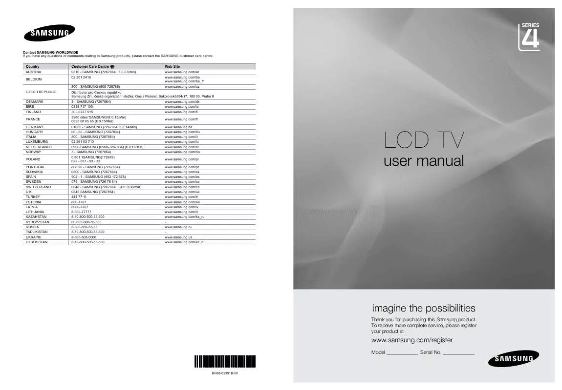 Mode d'emploi SAMSUNG LE22B455C8W