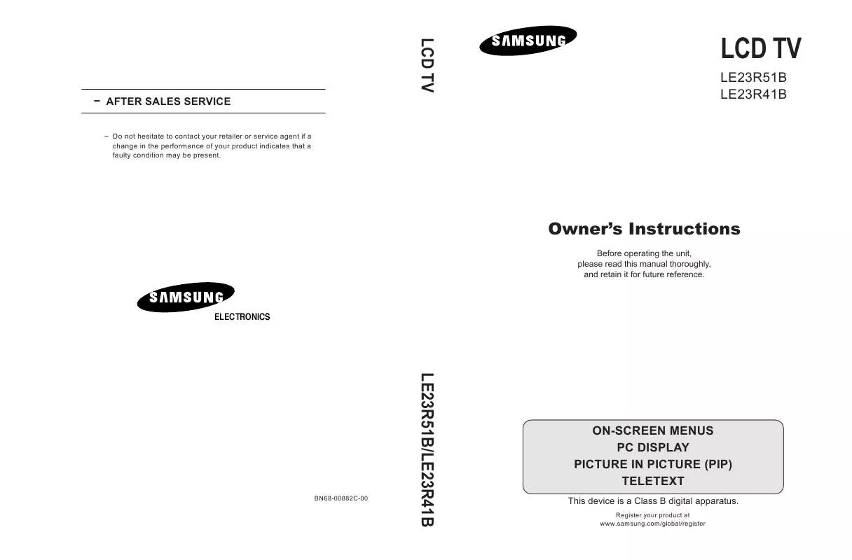 Mode d'emploi SAMSUNG LE23R41B