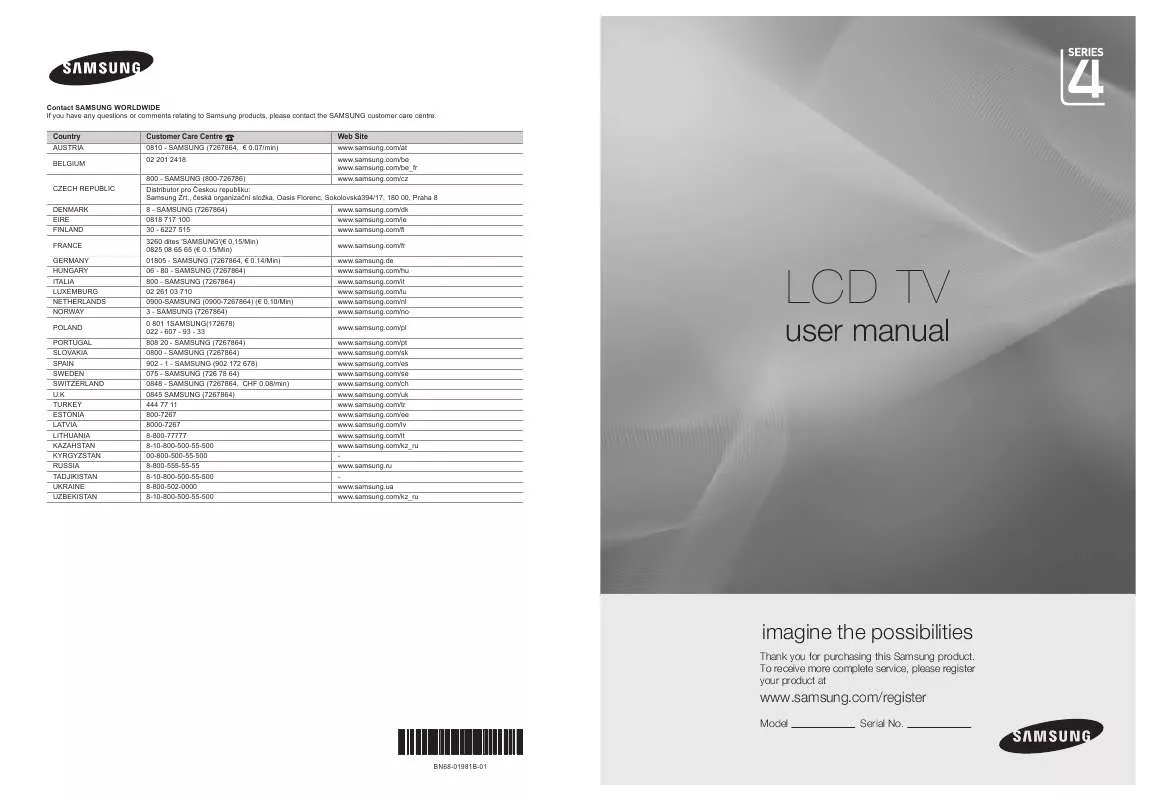 Mode d'emploi SAMSUNG LE26B455C4W