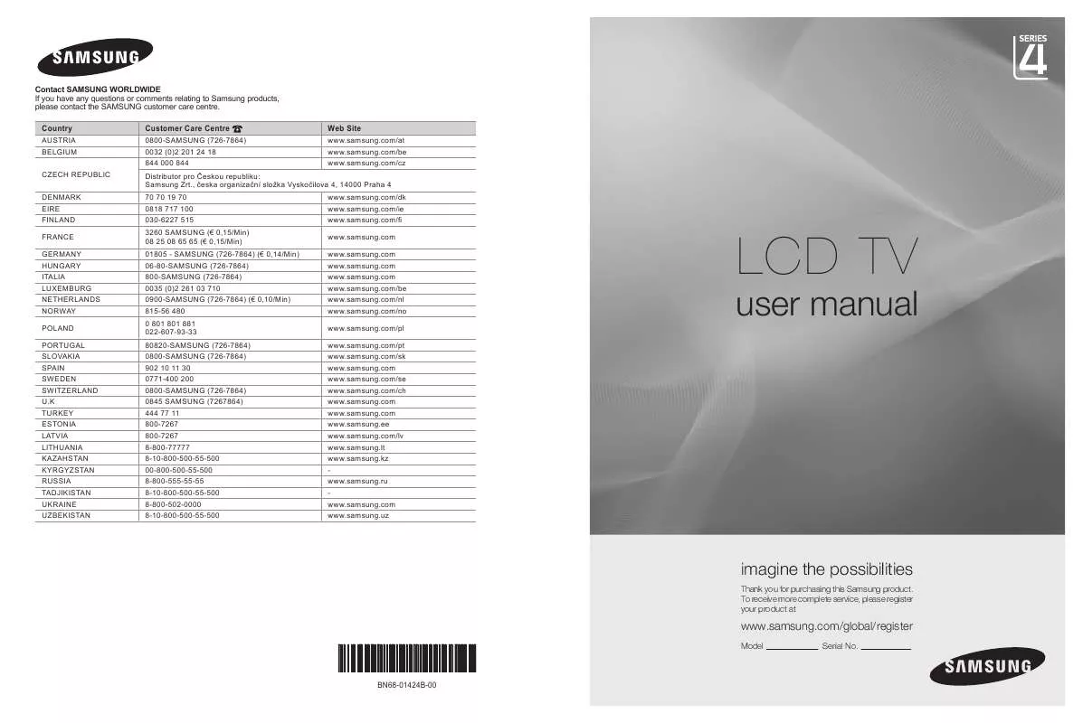 Mode d'emploi SAMSUNG LE32A455/465