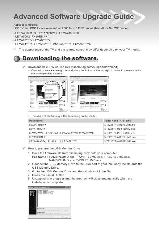 Mode d'emploi SAMSUNG LE32A550P1RRXC