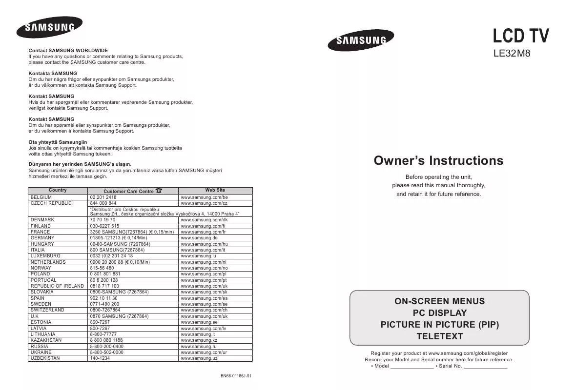 Mode d'emploi SAMSUNG LE32M87