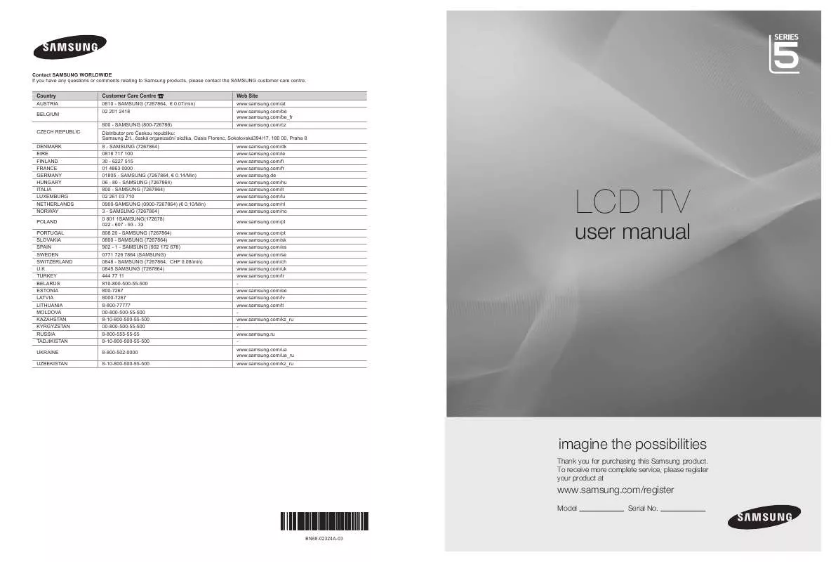 Mode d'emploi SAMSUNG LE40B550A5P