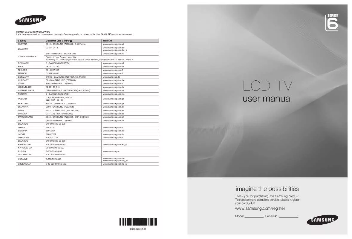 Mode d'emploi SAMSUNG LE40B651T3W