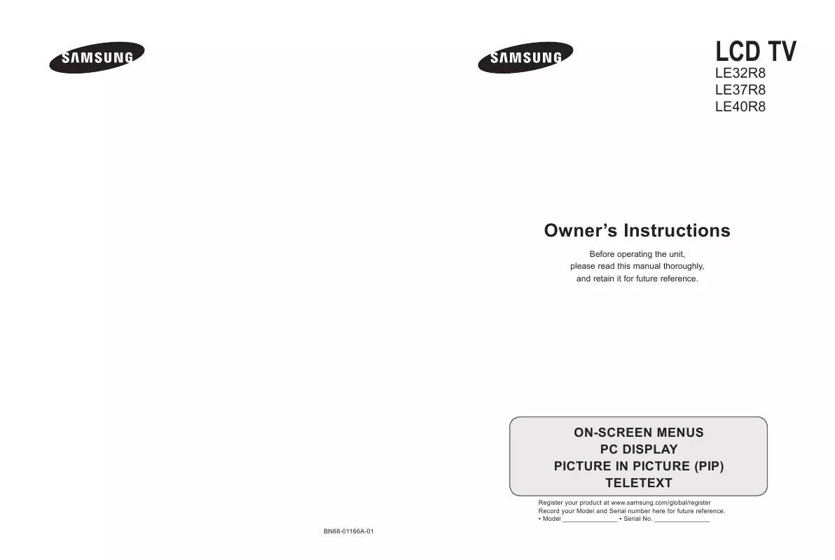 Mode d'emploi SAMSUNG LE40R81BX/XEC