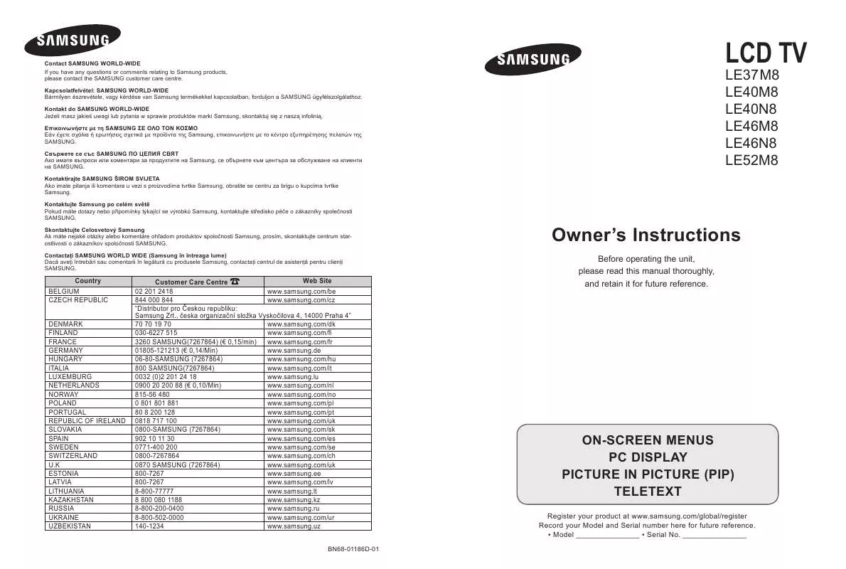 Mode d'emploi SAMSUNG LE46N87B