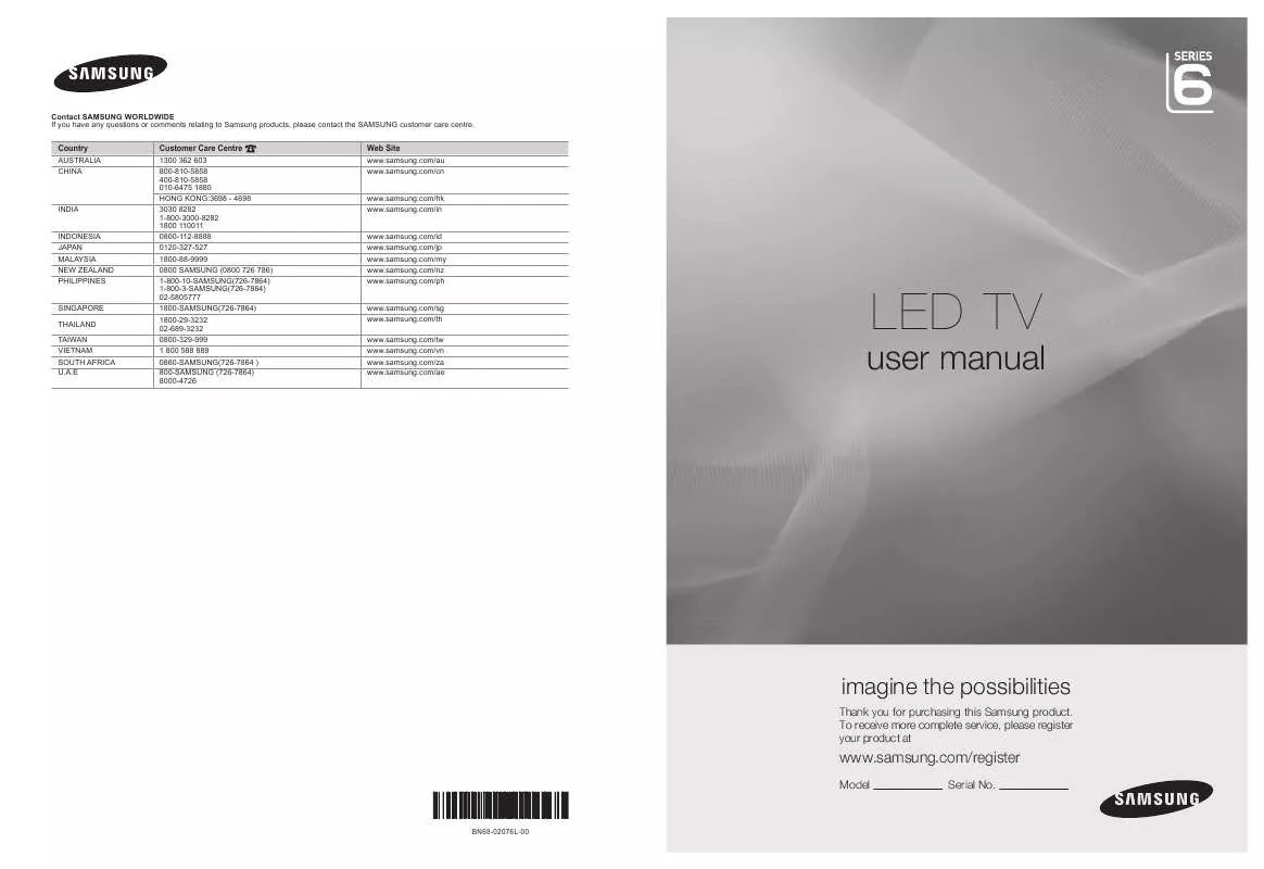 Mode d'emploi SAMSUNG LED SERIES 6 32B6000