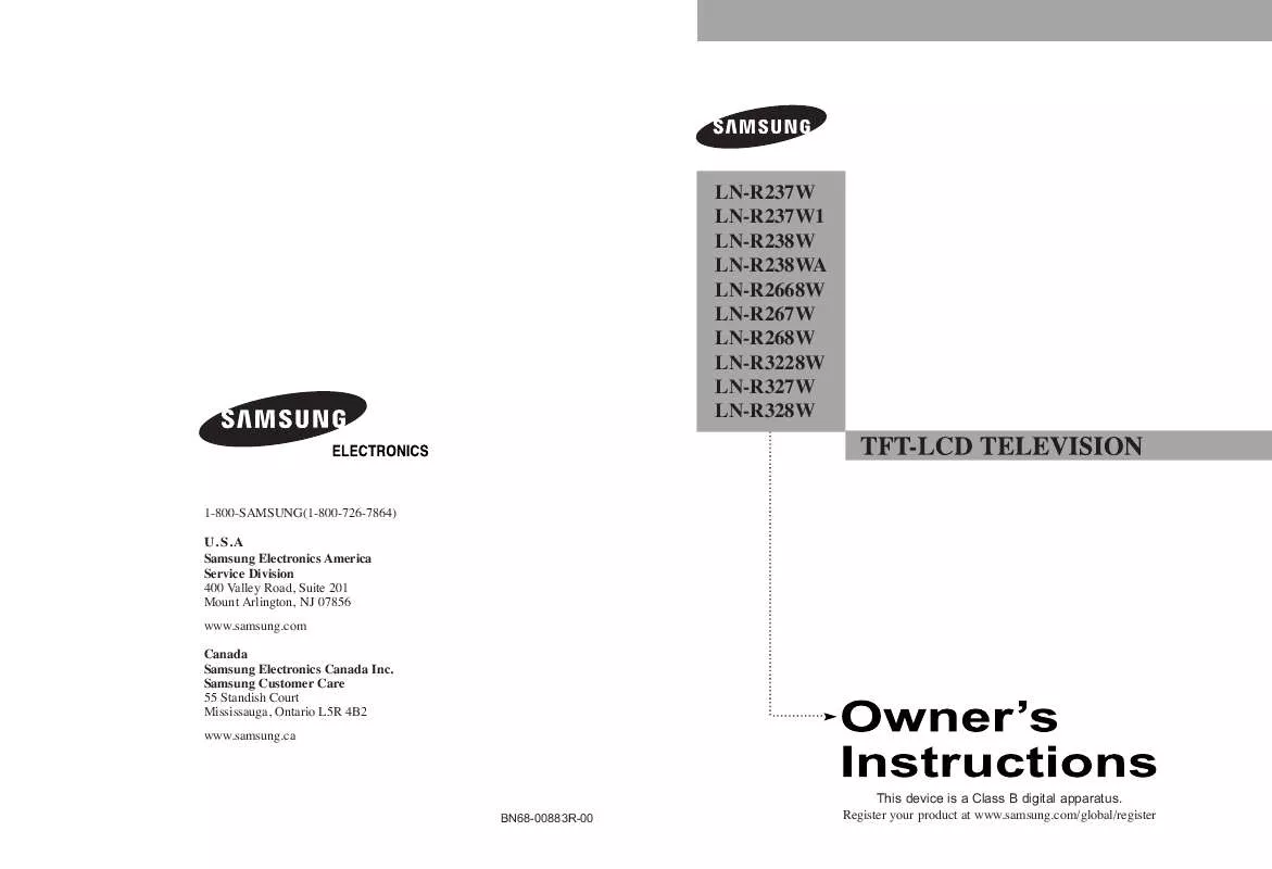 Mode d'emploi SAMSUNG LN-R237