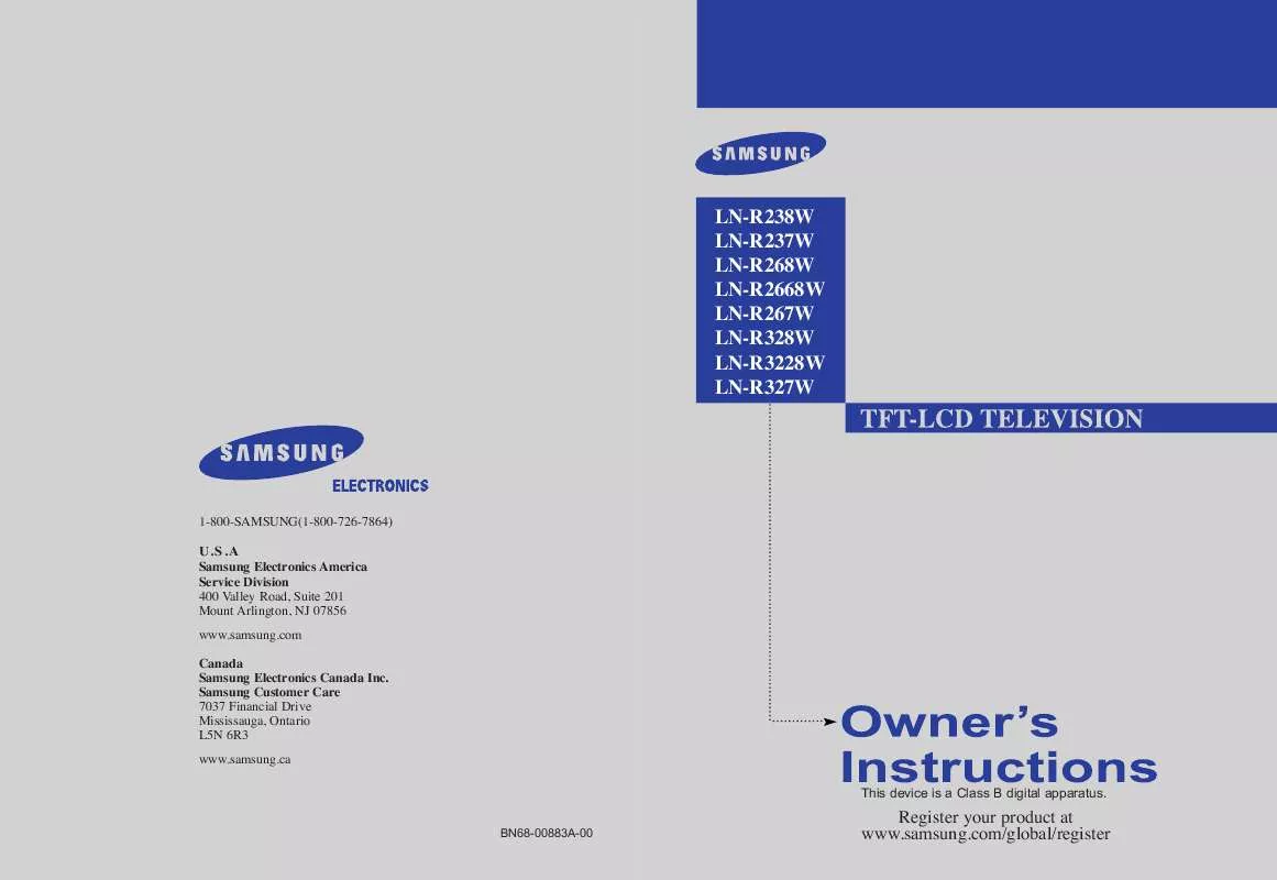 Mode d'emploi SAMSUNG LN-R238WH