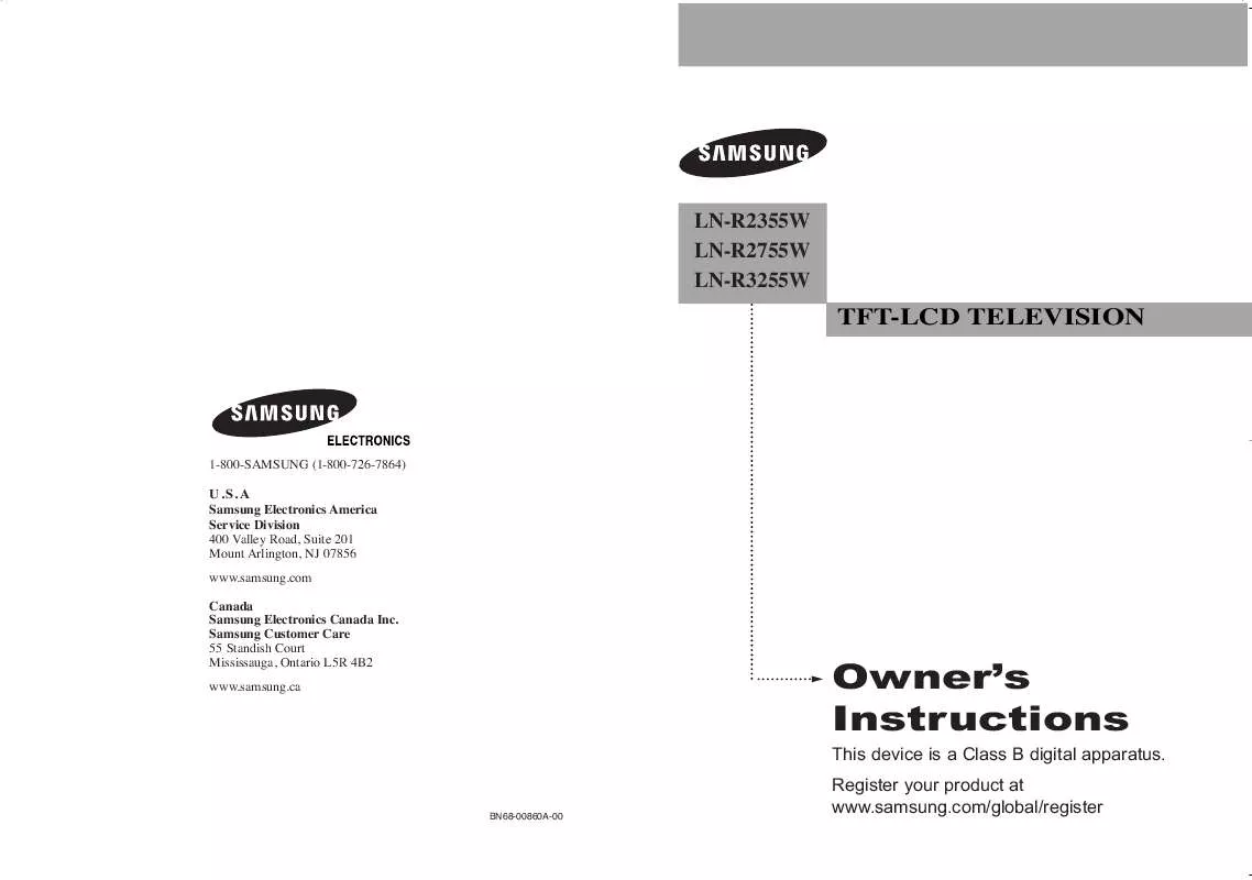 Mode d'emploi SAMSUNG LN-R3255W