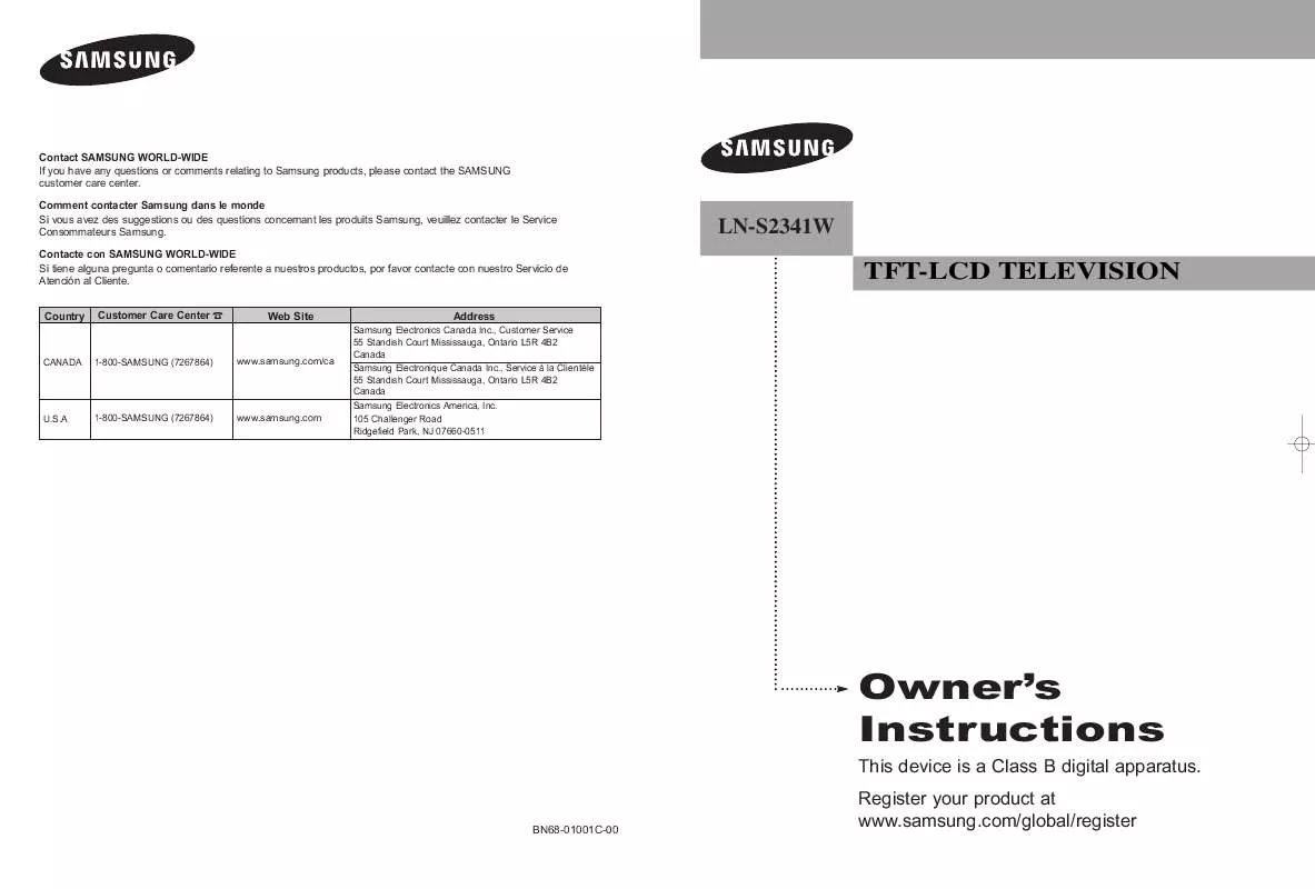 Mode d'emploi SAMSUNG LN-S2341W