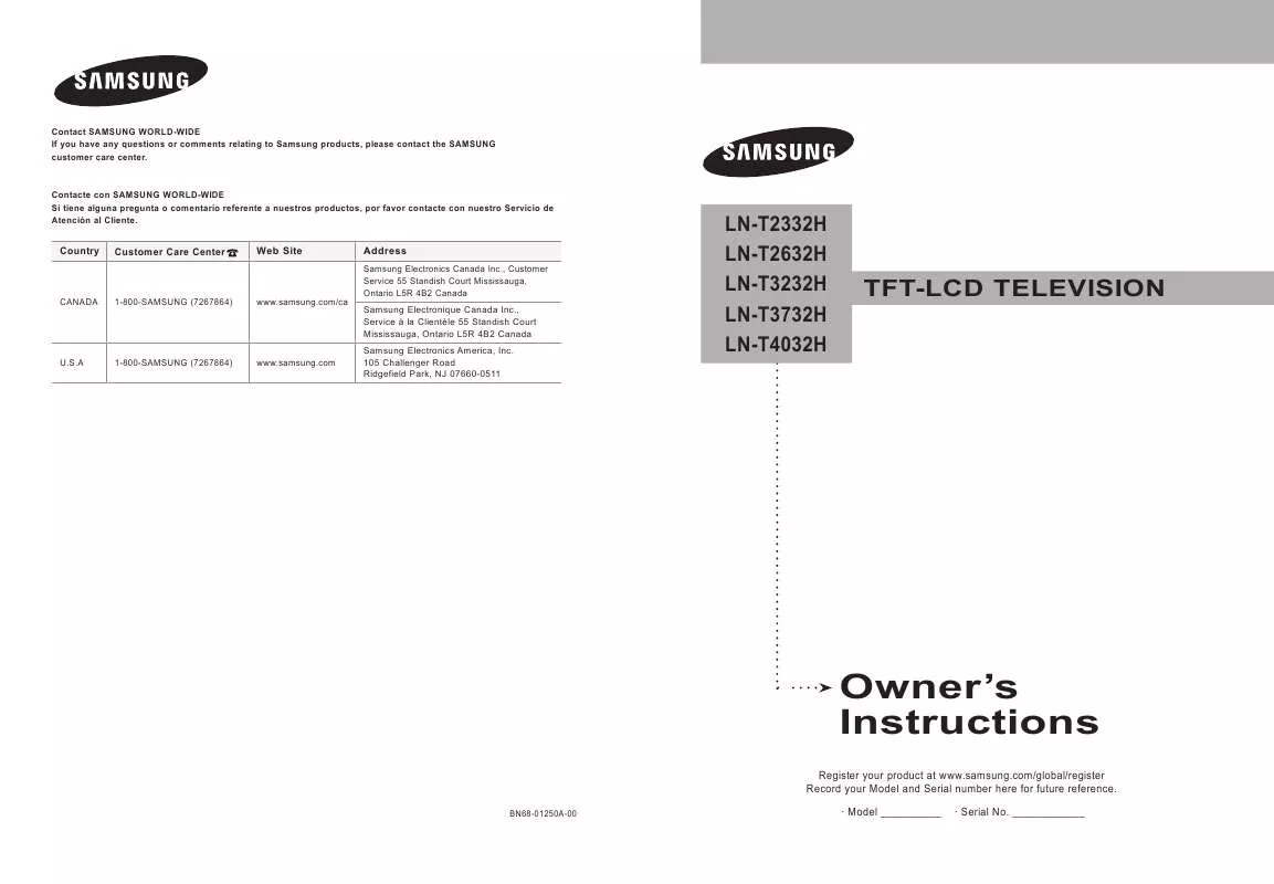 Mode d'emploi SAMSUNG LN-T2332H