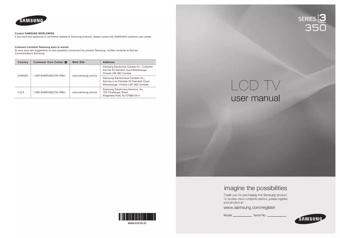 Mode d'emploi SAMSUNG LN22B350F2D