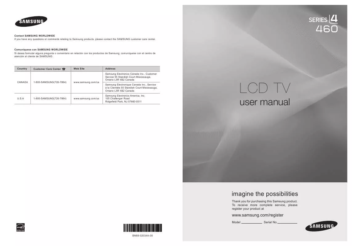 Mode d'emploi SAMSUNG LN22B460