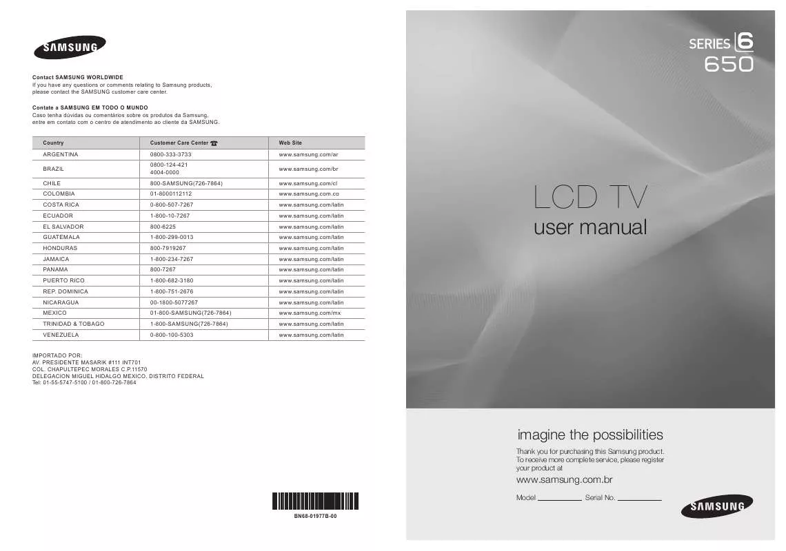 Mode d'emploi SAMSUNG LN22B650T6