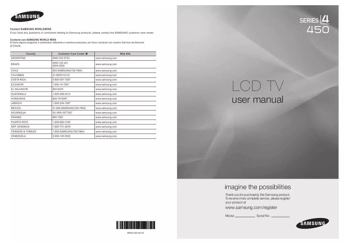 Mode d'emploi SAMSUNG LN22C450E1M