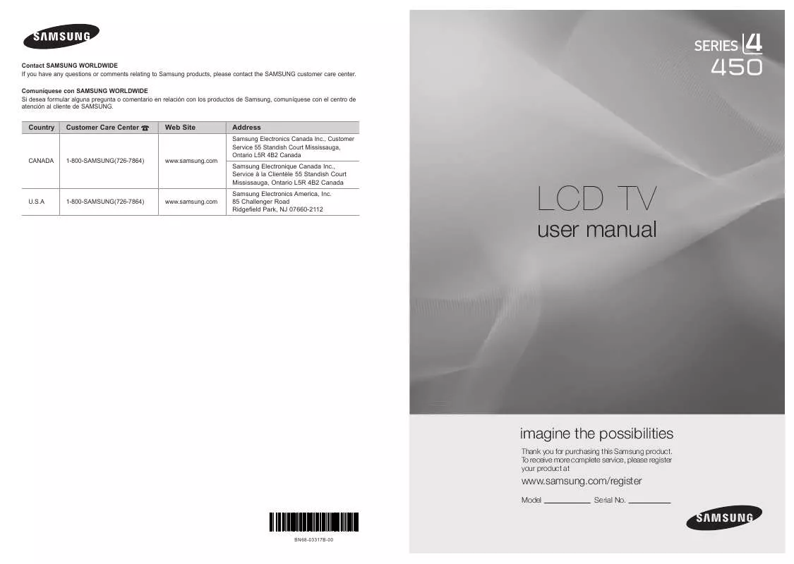 Mode d'emploi SAMSUNG LN22D450G1F