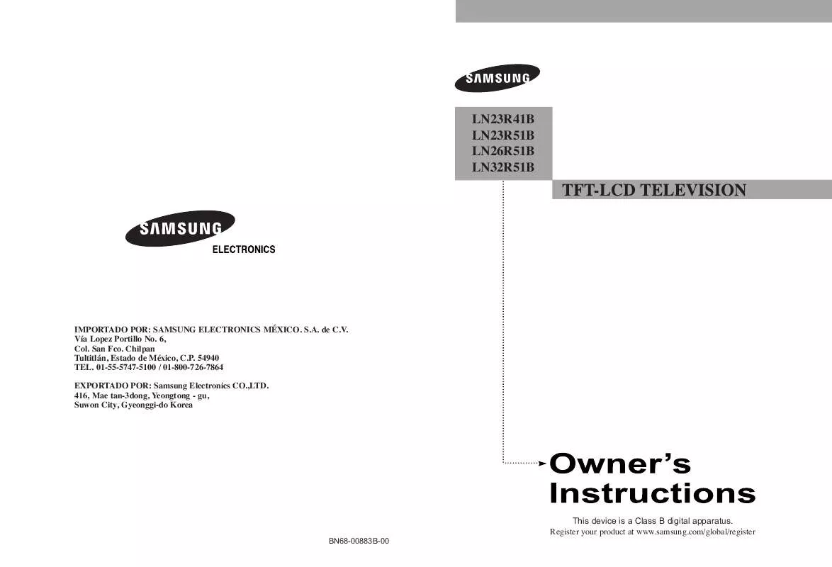 Mode d'emploi SAMSUNG LN23R41B