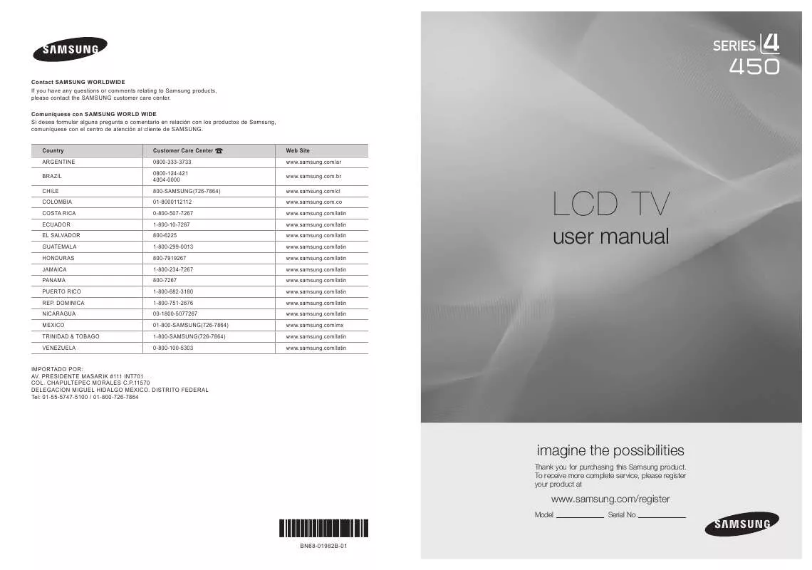 Mode d'emploi SAMSUNG LN26B450C4