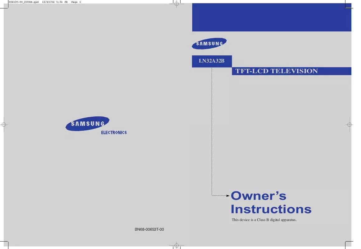 Mode d'emploi SAMSUNG LN32A32B