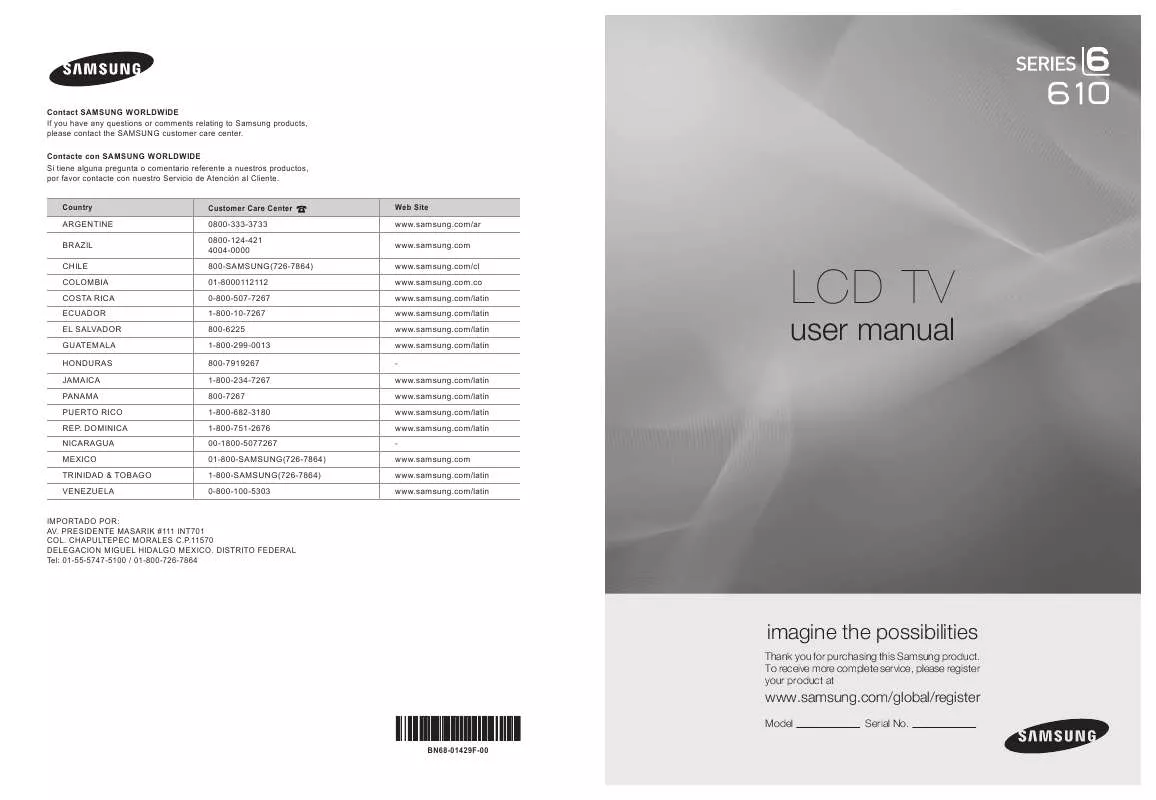 Mode d'emploi SAMSUNG LN32A610