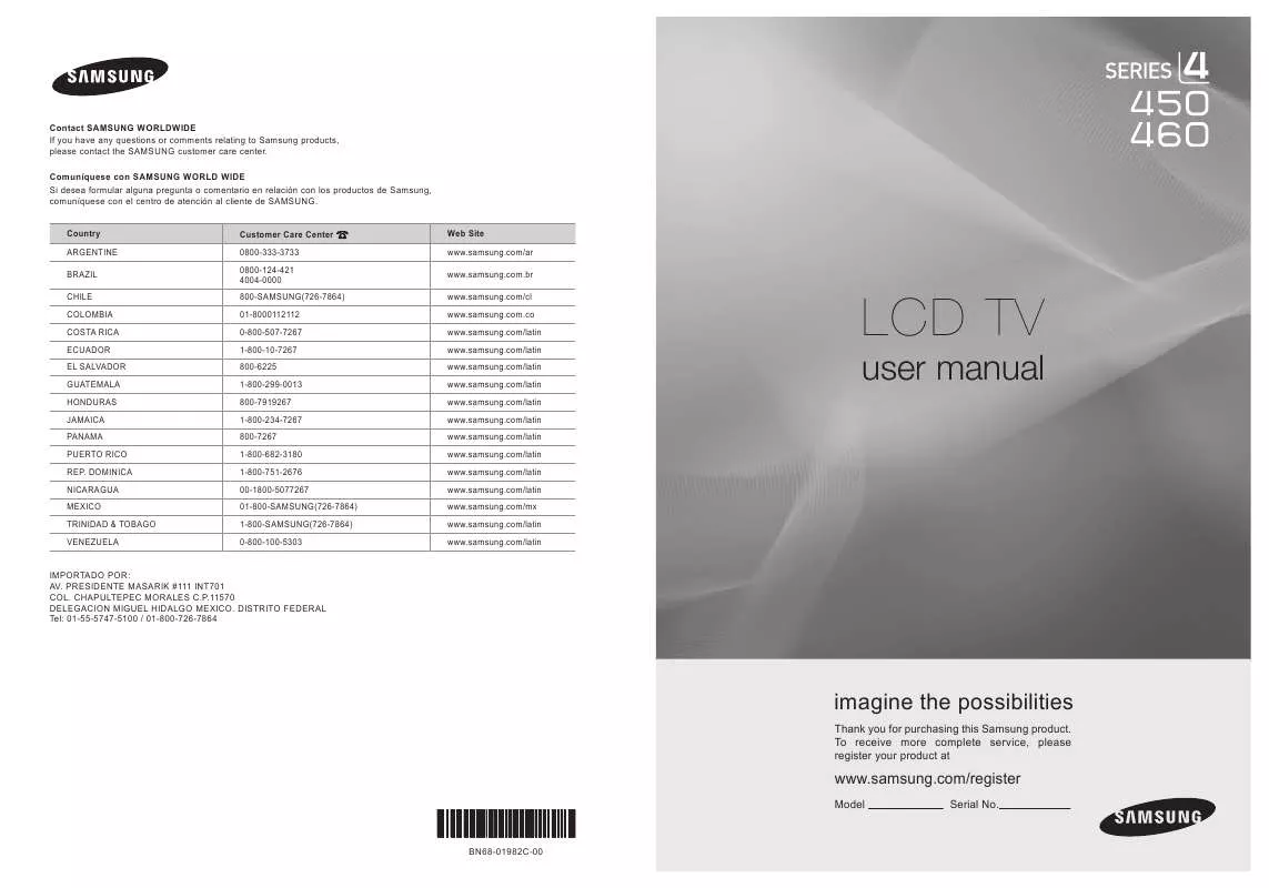 Mode d'emploi SAMSUNG LN32B450C4