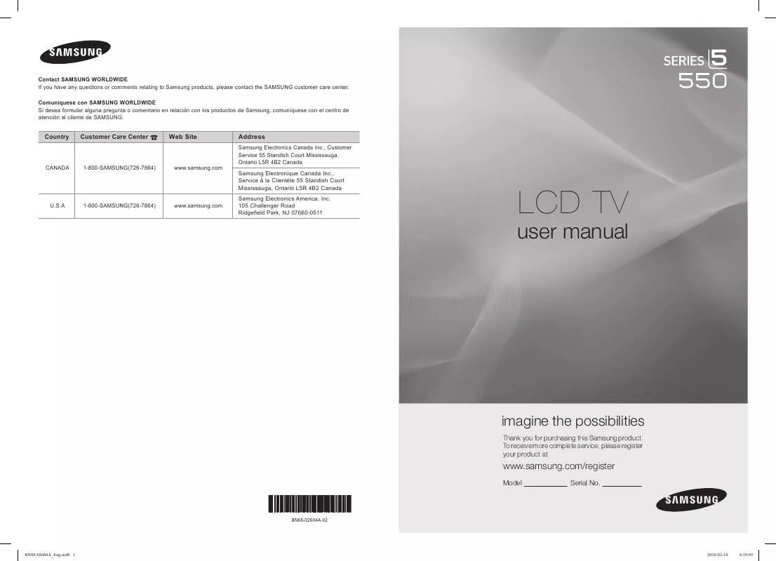 Mode d'emploi SAMSUNG LN32C550