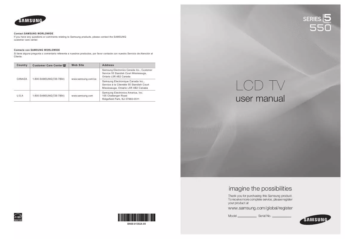 Mode d'emploi SAMSUNG LN37A550P3F