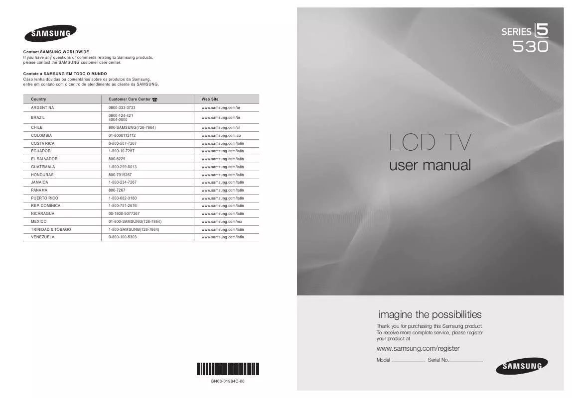 Mode d'emploi SAMSUNG LN37B530P2R