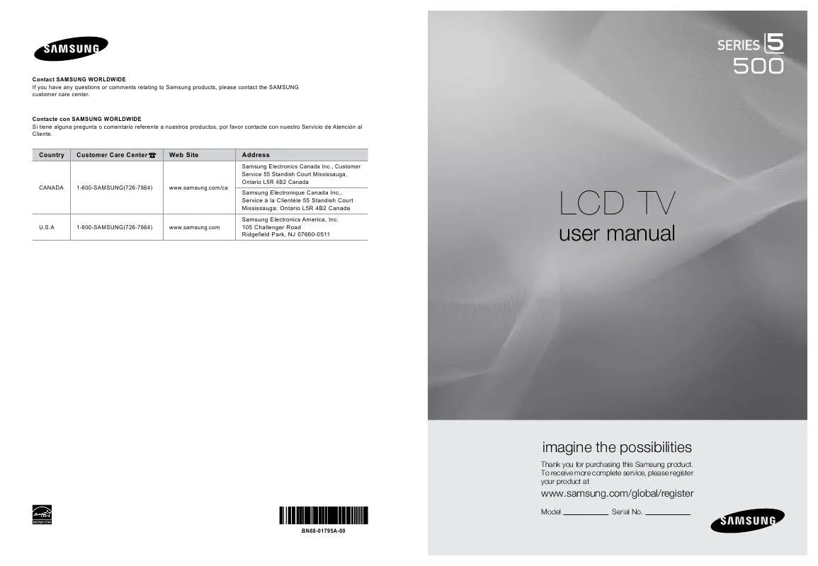 Mode d'emploi SAMSUNG LN40A500T1F