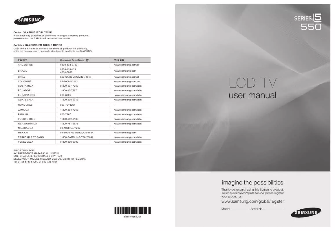 Mode d'emploi SAMSUNG LN40A550P3R