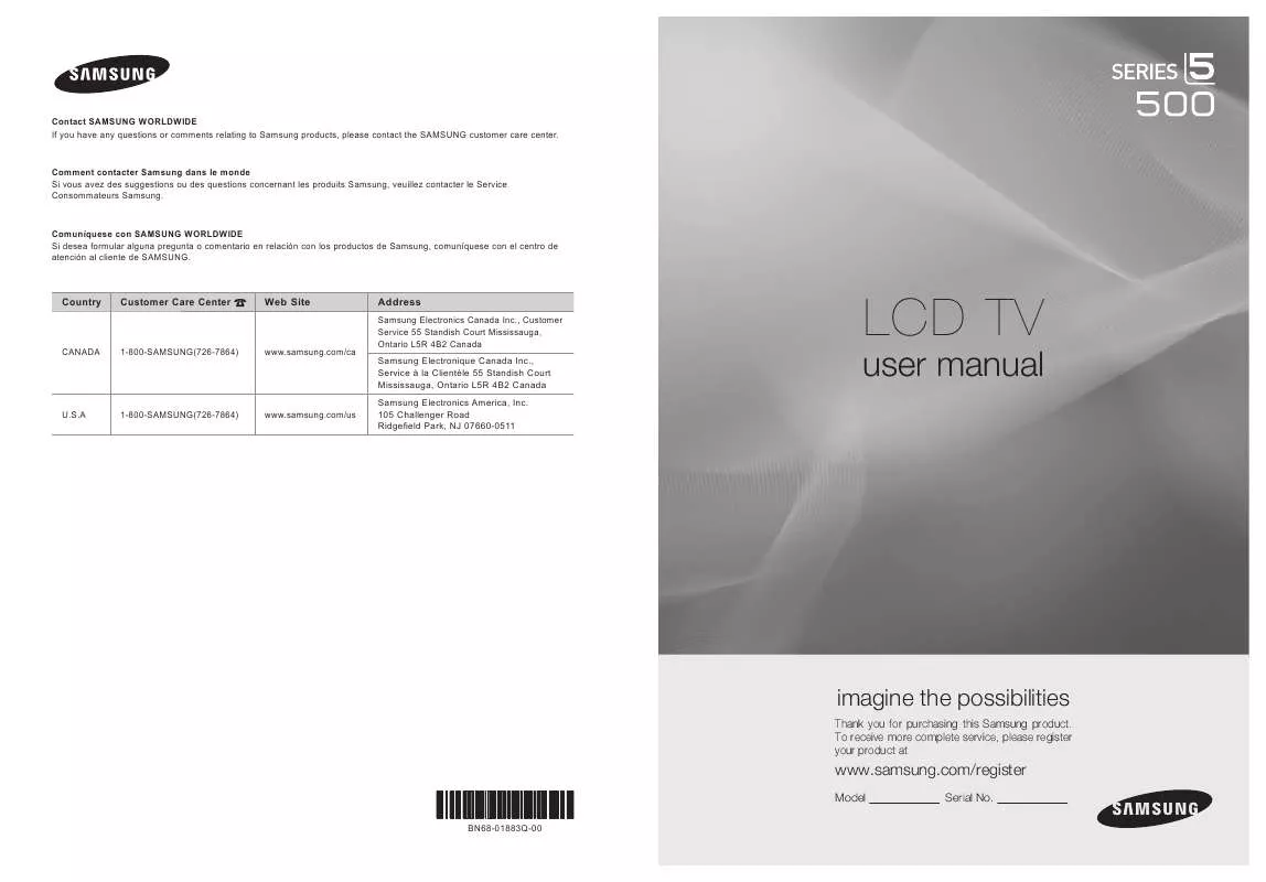 Mode d'emploi SAMSUNG LN40B500P3F