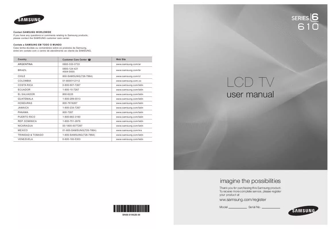 Mode d'emploi SAMSUNG LN40B610A6M