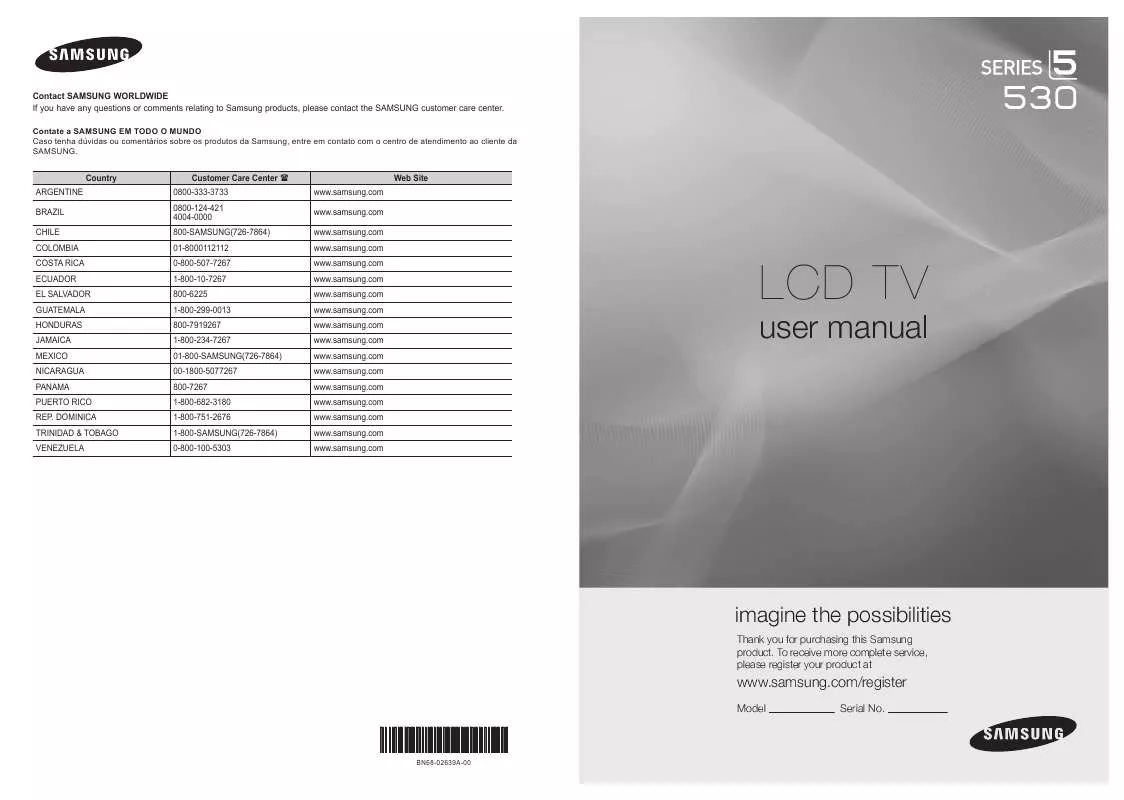 Mode d'emploi SAMSUNG LN40C530F1M