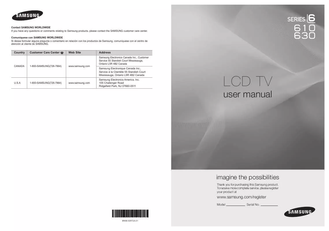 Mode d'emploi SAMSUNG LN40C610