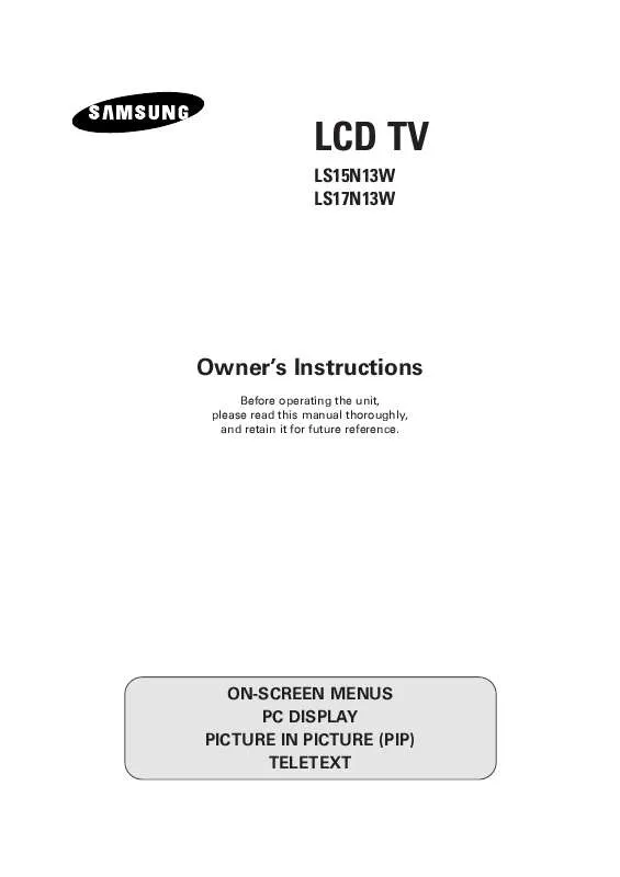 Mode d'emploi SAMSUNG LS17N13W