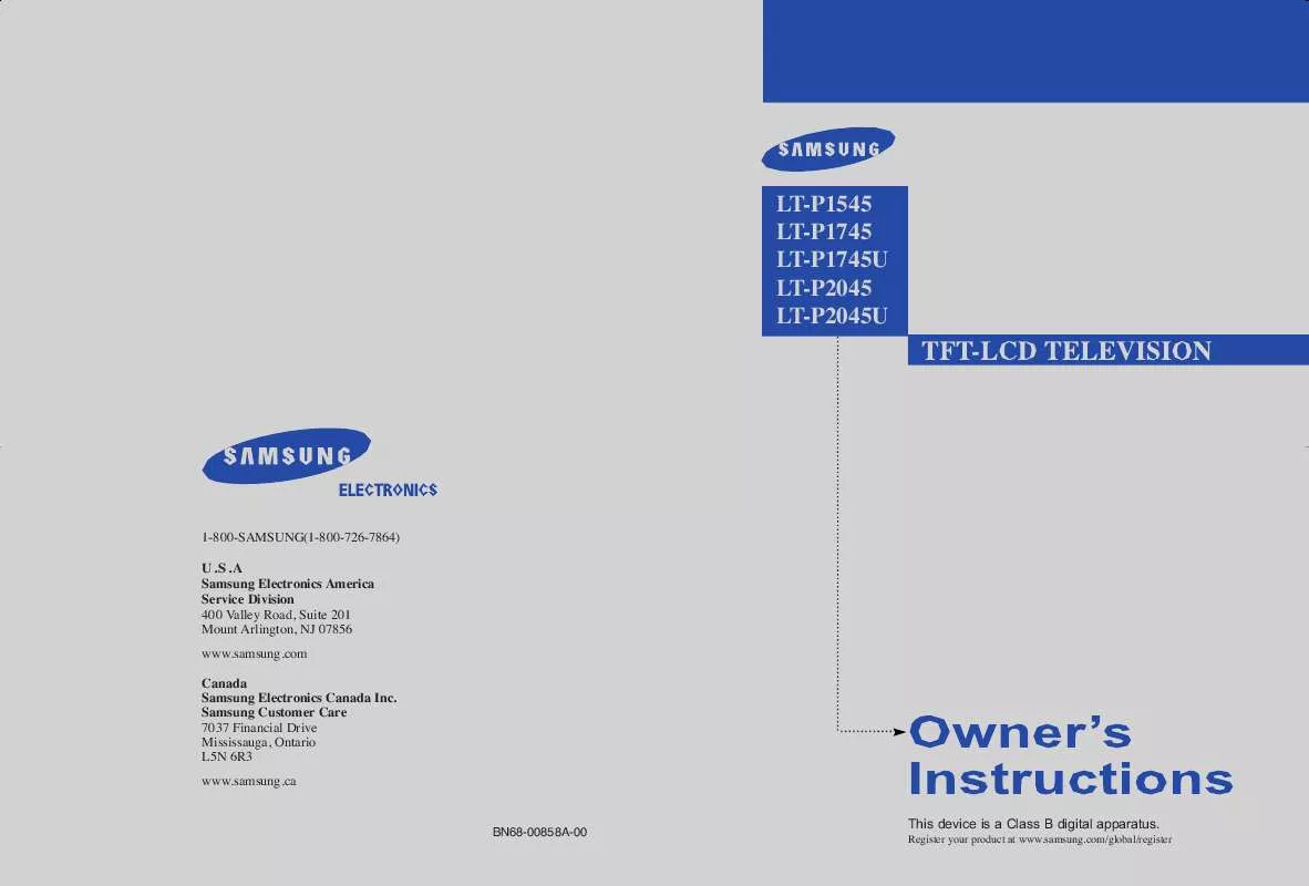 Mode d'emploi SAMSUNG LT-P1545P