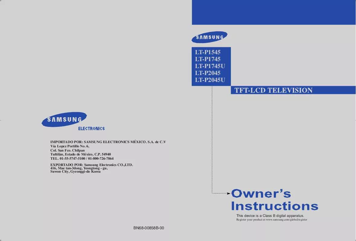 Mode d'emploi SAMSUNG LT-P1745