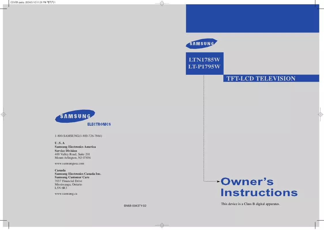 Mode d'emploi SAMSUNG LT-P1795W