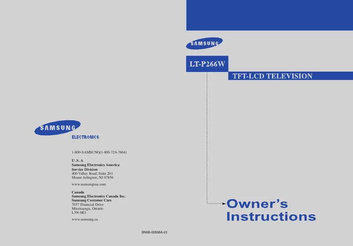 Mode d'emploi SAMSUNG LT-P266