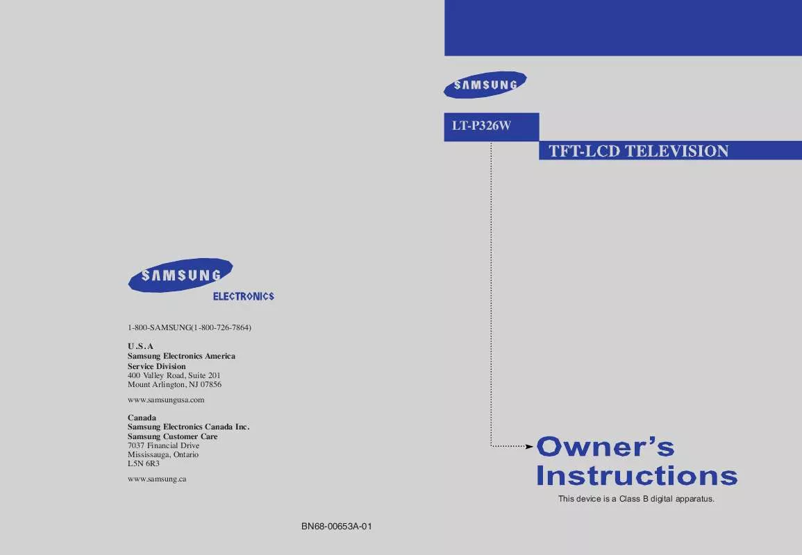 Mode d'emploi SAMSUNG LT-P326