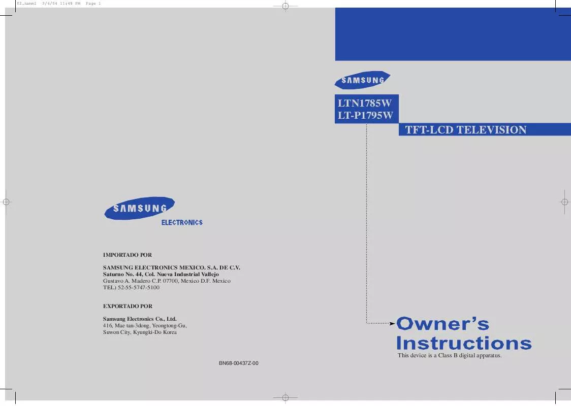 Mode d'emploi SAMSUNG LTM1785W