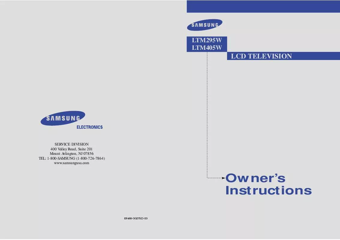 Mode d'emploi SAMSUNG LTM295W