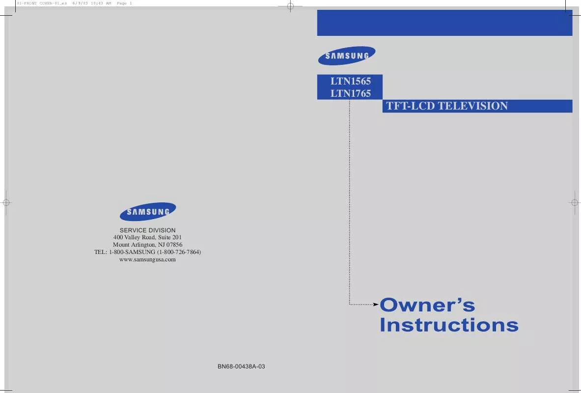 Mode d'emploi SAMSUNG LTN1565W