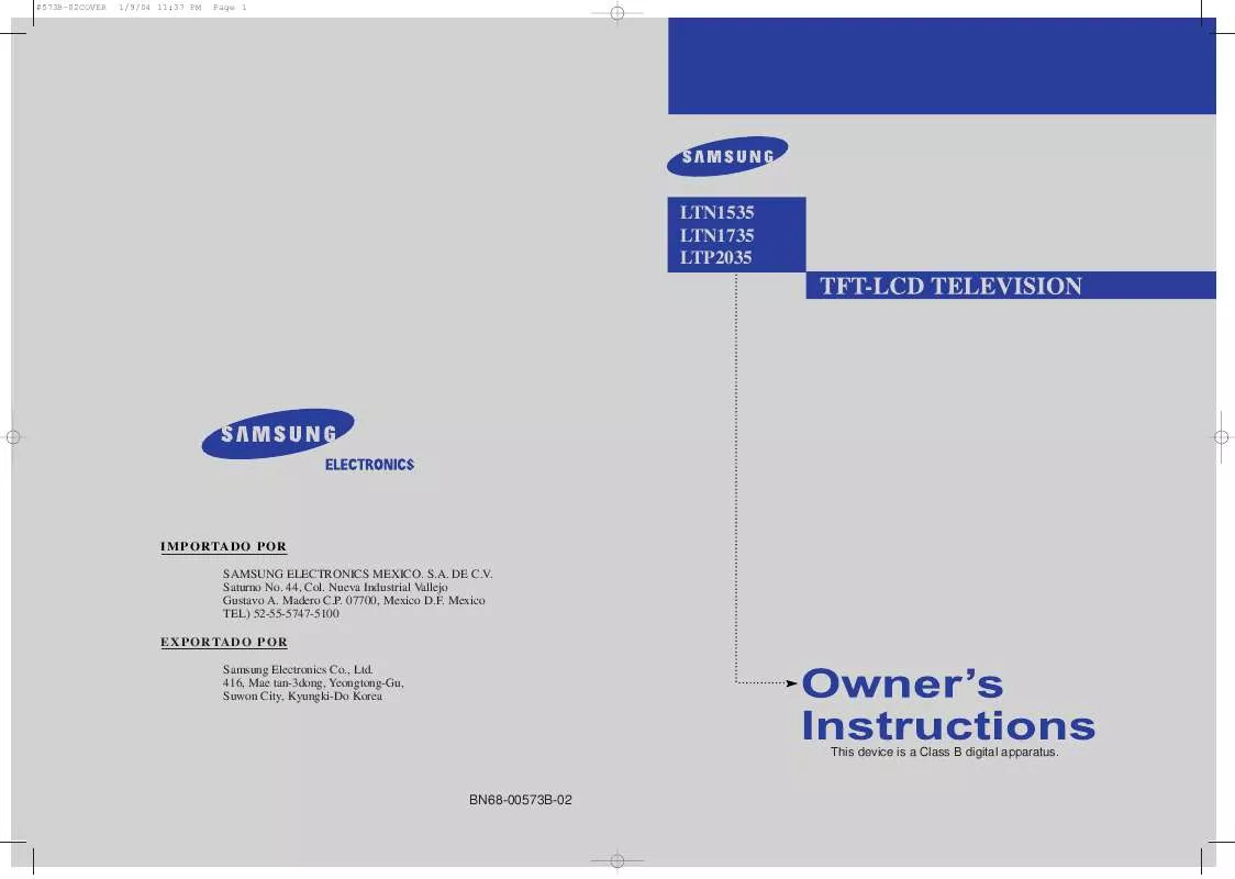 Mode d'emploi SAMSUNG LTN1735