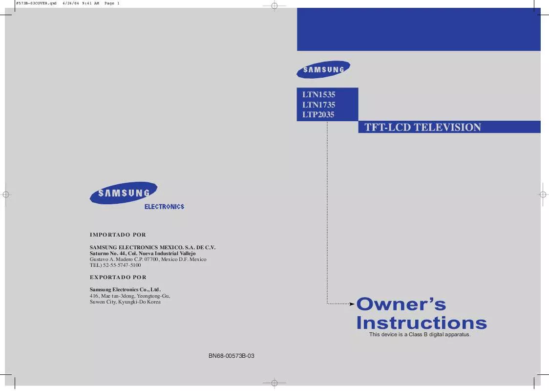 Mode d'emploi SAMSUNG LTP2035