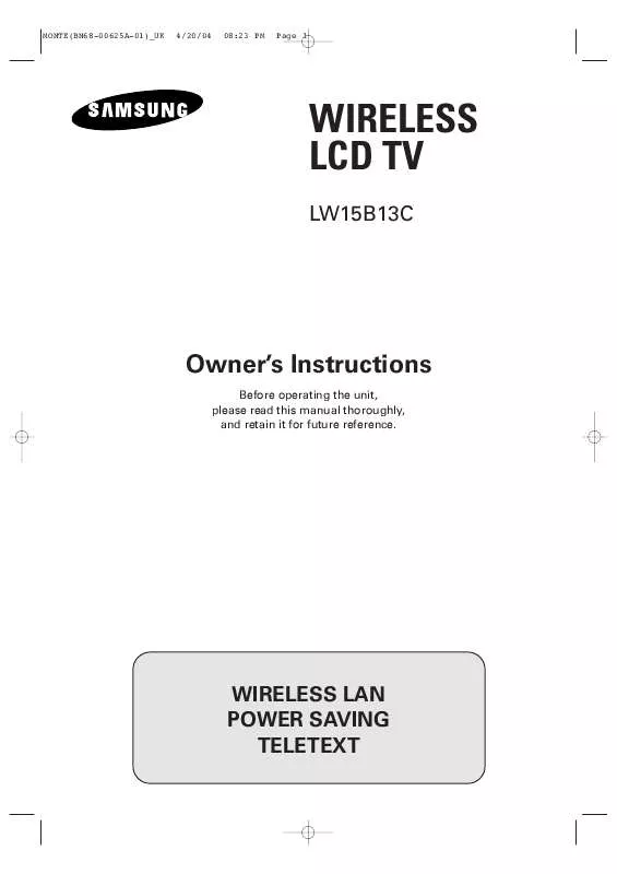 Mode d'emploi SAMSUNG LW15B13C