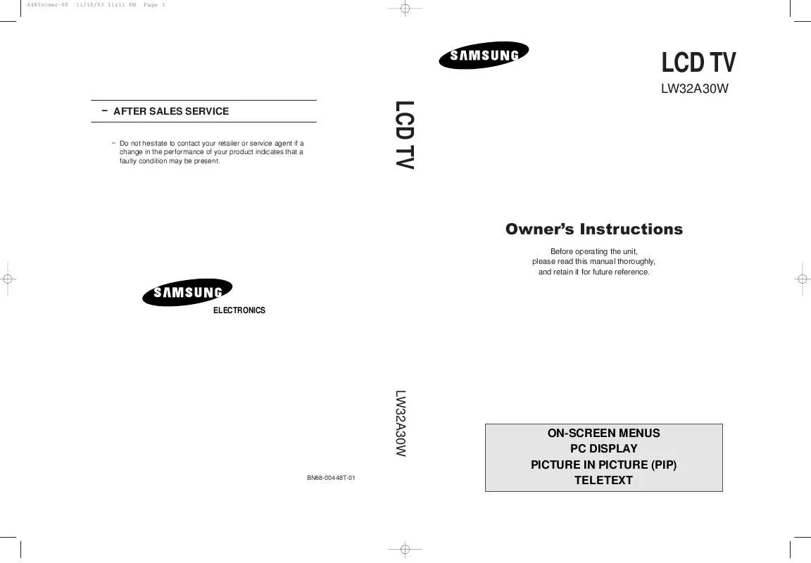 Mode d'emploi SAMSUNG LW32A30W