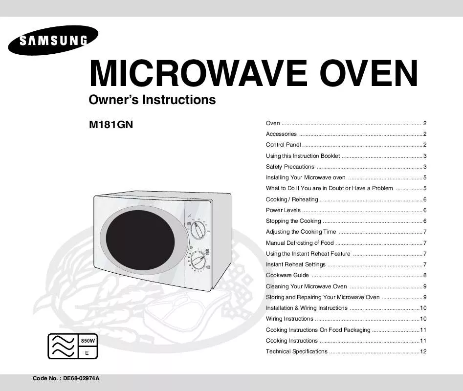 Mode d'emploi SAMSUNG M181GN