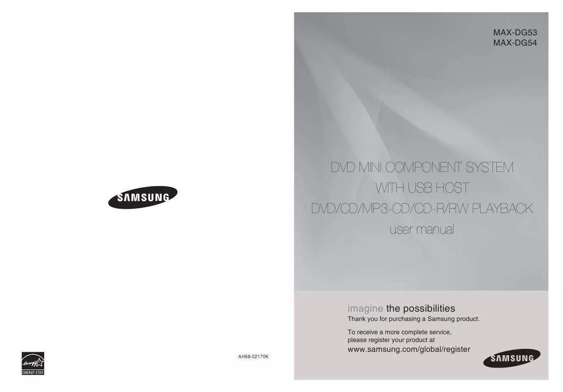 Mode d'emploi SAMSUNG MAX-DG53